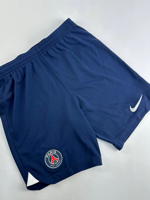 2023-24 PSG shorts made by Nike available in various sizes