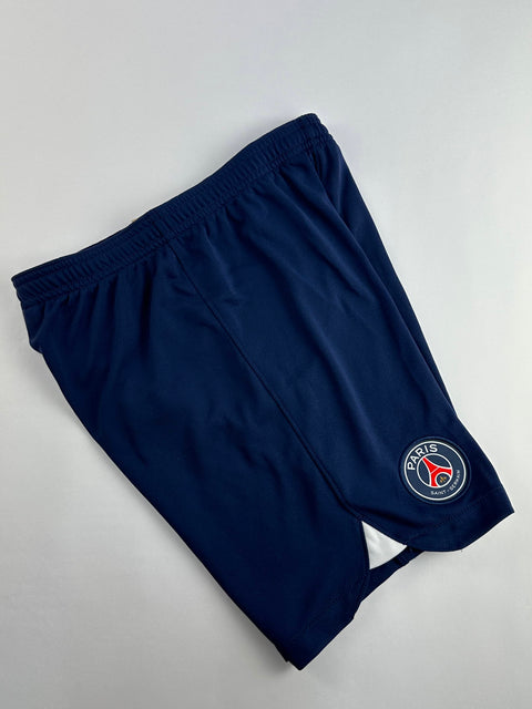 2023-24 PSG shorts made by Nike available in various sizes