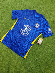 Chelsea 2020-21 Jersey set on an astro turf background