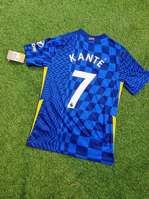 Chelsea 2020-21 Jersey with Kante nameset.