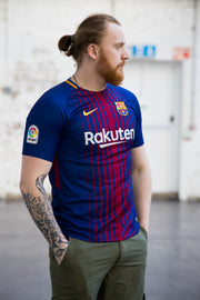2017-18 Barcelona football shirt, medium sized made by Nike.
